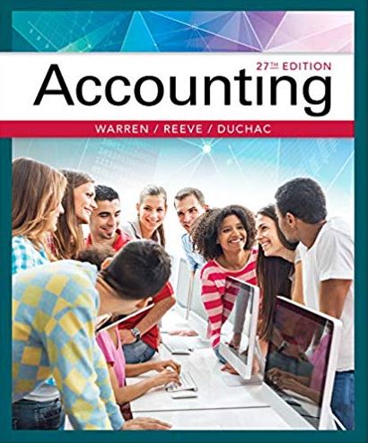 Accounting 27th Edition Carl Warren ISBN-13: 978-1337272094